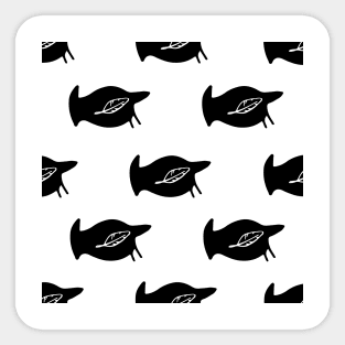 printmaking pattern black and white elements Sticker